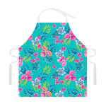Teal Aloha Tropical Pattern Print Adjustable Apron