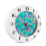 Teal Aloha Tropical Pattern Print Alarm Clock
