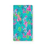 Teal Aloha Tropical Pattern Print Baby Crib Sheet