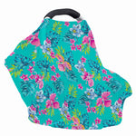 Teal Aloha Tropical Pattern Print Baby Seat Cover