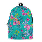 Teal Aloha Tropical Pattern Print Backpack