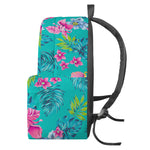 Teal Aloha Tropical Pattern Print Backpack