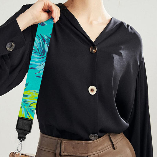 Teal Aloha Tropical Pattern Print Bag Strap