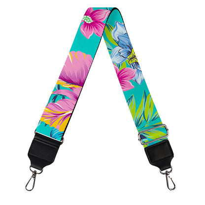 Teal Aloha Tropical Pattern Print Bag Strap