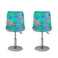 Teal Aloha Tropical Pattern Print Bar Stool Covers