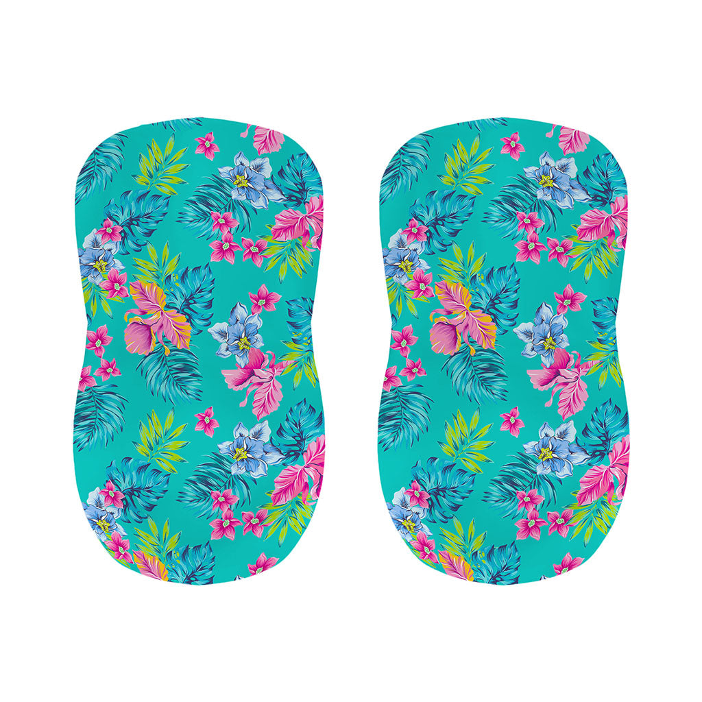 Teal Aloha Tropical Pattern Print Bar Stool Covers