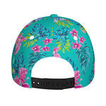 Teal Aloha Tropical Pattern Print Baseball Cap
