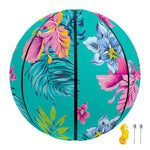 Teal Aloha Tropical Pattern Print Basketball