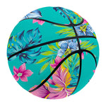 Teal Aloha Tropical Pattern Print Basketball