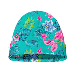 Teal Aloha Tropical Pattern Print Beanie