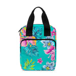 Teal Aloha Tropical Pattern Print Bible Tote Bag