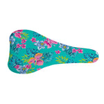 Teal Aloha Tropical Pattern Print Bicycle Seat Cover