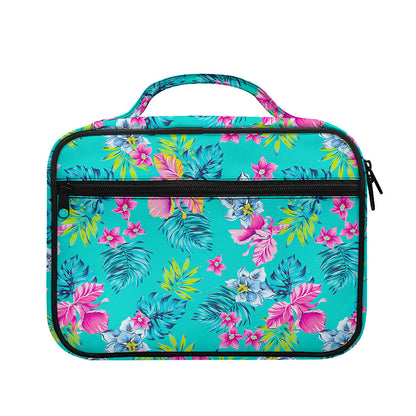 Teal Aloha Tropical Pattern Print Briefcase Bible Bag