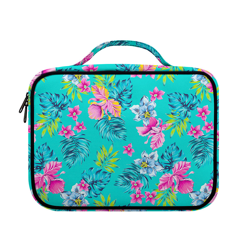 Teal Aloha Tropical Pattern Print Briefcase Bible Bag