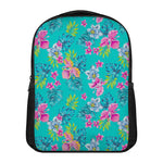 Teal Aloha Tropical Pattern Print Casual Backpack