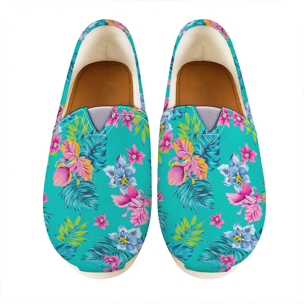 Teal Aloha Tropical Pattern Print Casual Shoes