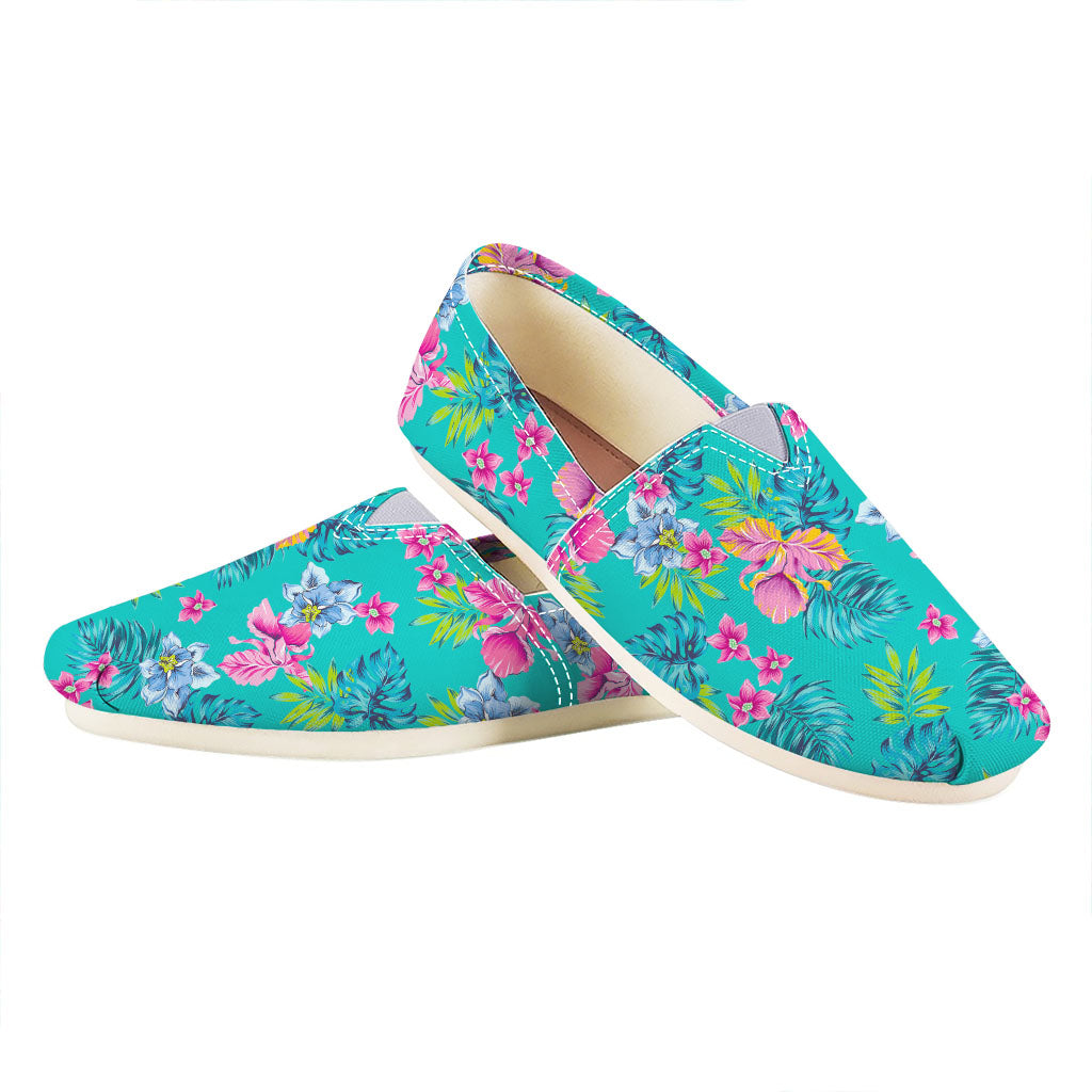 Teal Aloha Tropical Pattern Print Casual Shoes