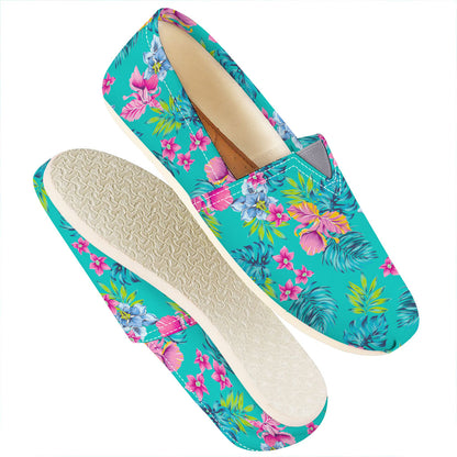 Teal Aloha Tropical Pattern Print Casual Shoes