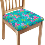 Teal Aloha Tropical Pattern Print Chair Cushion Cover