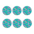 Teal Aloha Tropical Pattern Print Coaster Set
