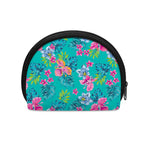 Teal Aloha Tropical Pattern Print Coin Purse
