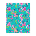 Teal Aloha Tropical Pattern Print Curtain