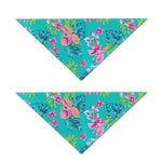 Teal Aloha Tropical Pattern Print Dog Bandana