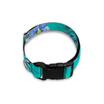 Teal Aloha Tropical Pattern Print Dog Collar