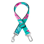 Teal Aloha Tropical Pattern Print Dog Seat Belt