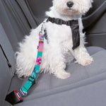 Teal Aloha Tropical Pattern Print Dog Seat Belt