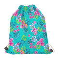 Teal Aloha Tropical Pattern Print Drawstring Bag