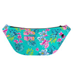 Teal Aloha Tropical Pattern Print Fanny Pack