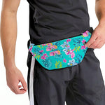 Teal Aloha Tropical Pattern Print Fanny Pack