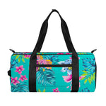 Teal Aloha Tropical Pattern Print Gym Bag