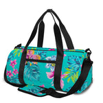 Teal Aloha Tropical Pattern Print Gym Bag