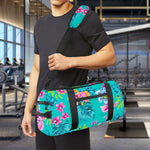 Teal Aloha Tropical Pattern Print Gym Bag