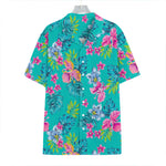 Teal Aloha Tropical Pattern Print Hawaiian Shirt