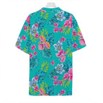 Teal Aloha Tropical Pattern Print Hawaiian Shirt
