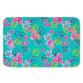 Teal Aloha Tropical Pattern Print Indoor Door Mat