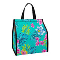 Teal Aloha Tropical Pattern Print Insulated Lunch Tote