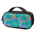 Teal Aloha Tropical Pattern Print Portable Cooler Travel Case