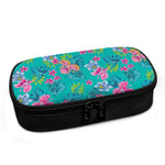 Teal Aloha Tropical Pattern Print Insulin Cooler Travel Case