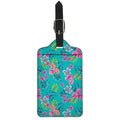 Teal Aloha Tropical Pattern Print Luggage Tag
