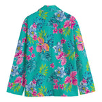 Teal Aloha Tropical Pattern Print Men's Blazer