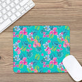 Teal Aloha Tropical Pattern Print Mouse Pad