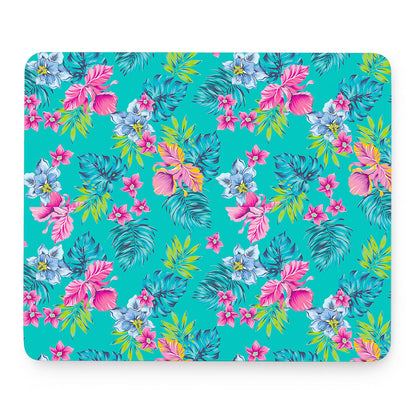Teal Aloha Tropical Pattern Print Mouse Pad
