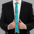 Teal Aloha Tropical Pattern Print Necktie