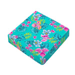 Teal Aloha Tropical Pattern Print Outdoor Seat Cushion Cover