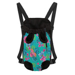 Teal Aloha Tropical Pattern Print Pet Carrier Backpack