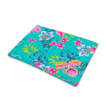 Teal Aloha Tropical Pattern Print Pet Cooling Mat Cover